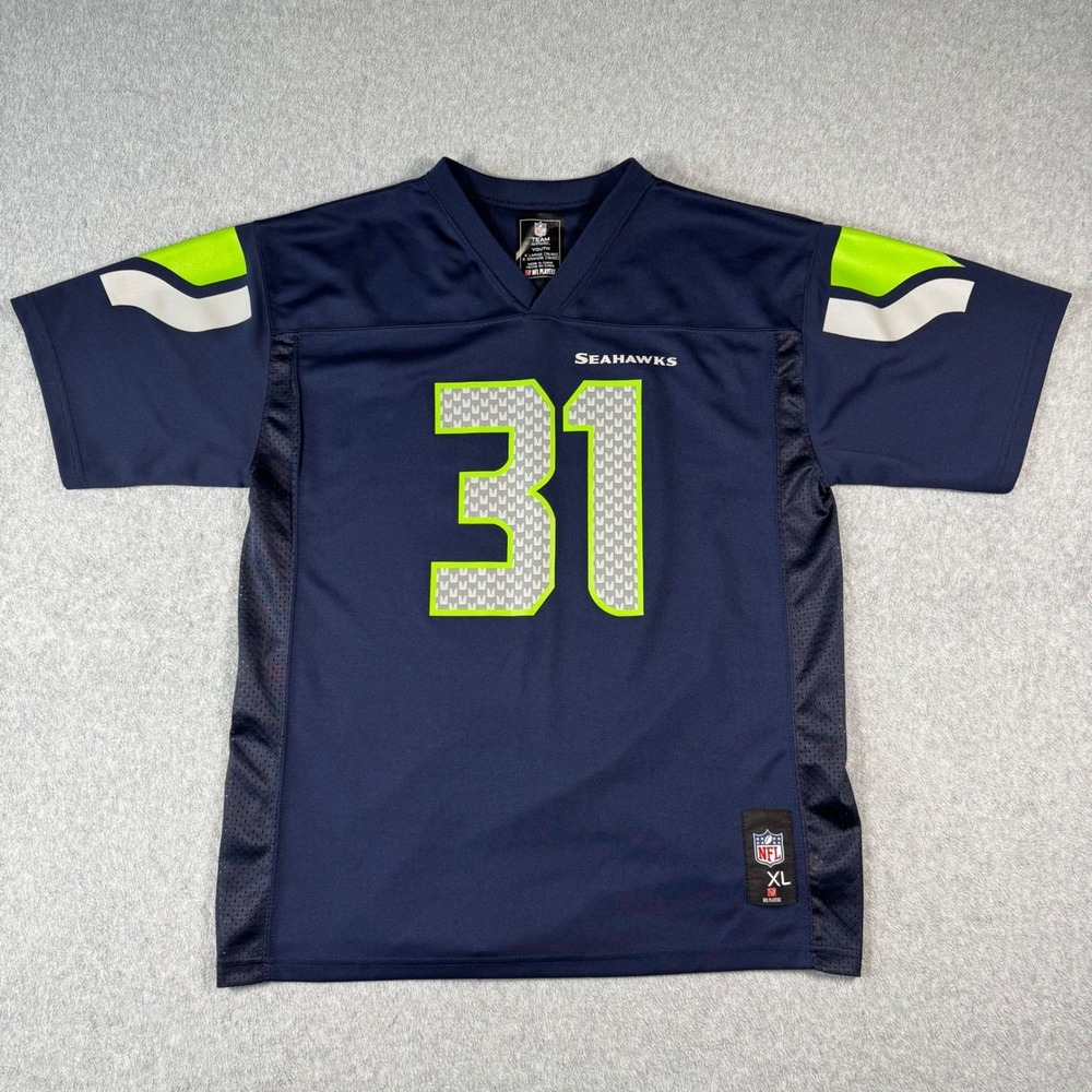NFL Team Apparel Seattle Seahawks Kam Chancellor 31 Youth Navy Blue Jersey XL